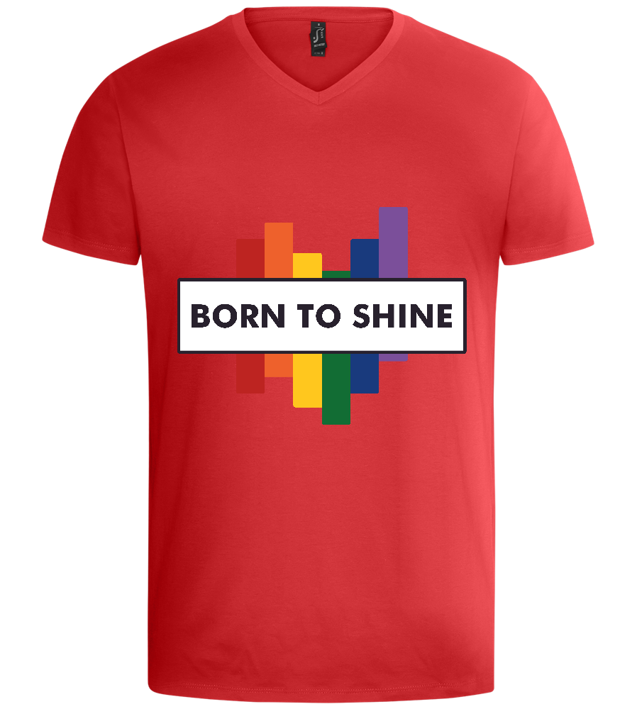 Born to Shine Design - Basic men's v-neck t-shirt_RED_front