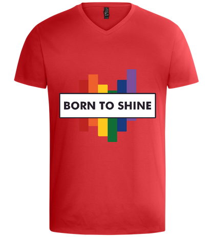 Born to Shine Design - Basic men's v-neck t-shirt_RED_front