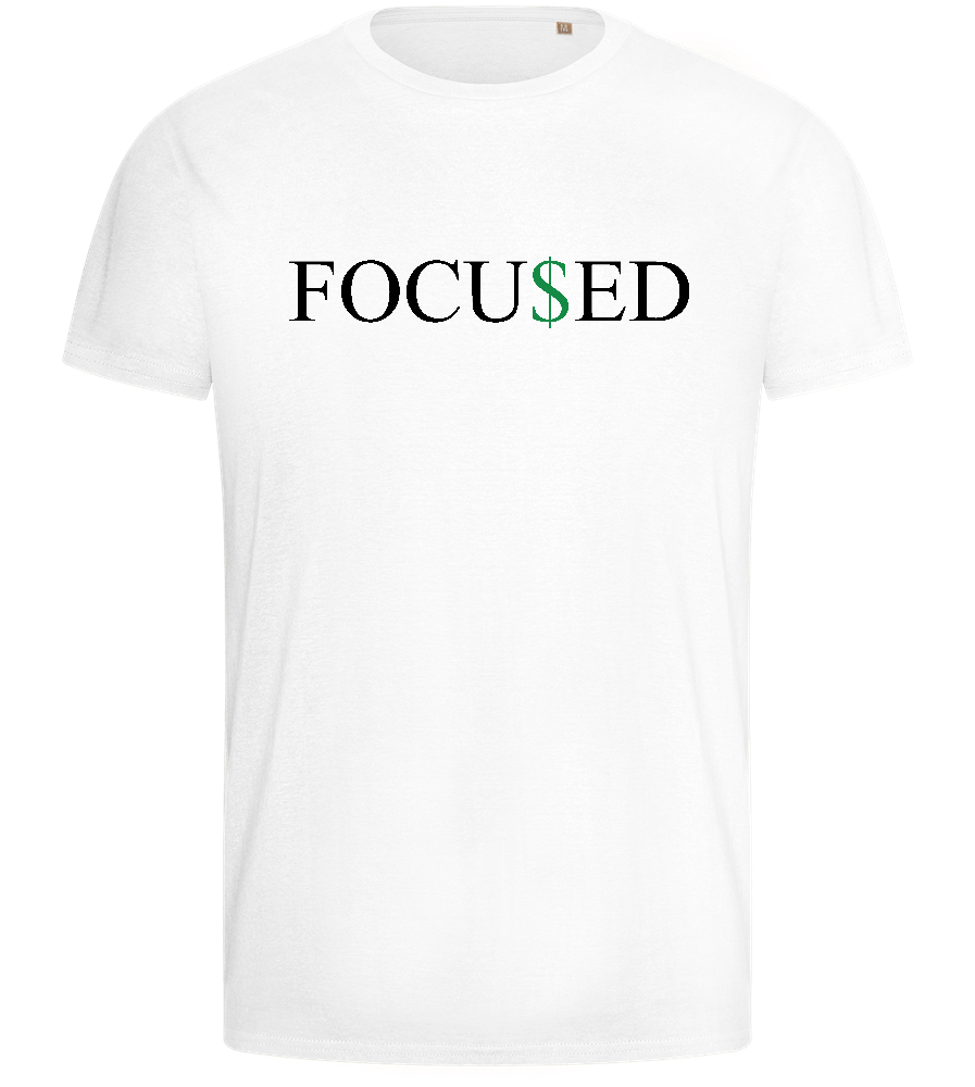 Focu$ed Design - Basic men's fitted t-shirt_WHITE_front