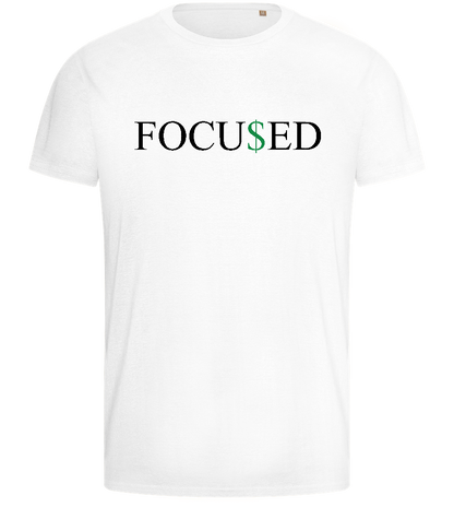 Focu$ed Design - Basic men's fitted t-shirt_WHITE_front