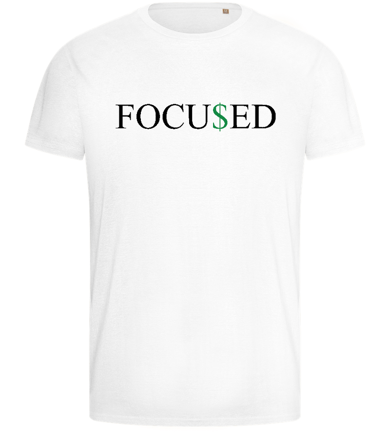 Focu$ed Design - Basic men's fitted t-shirt_WHITE_front