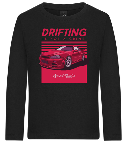 Drifting Not A Crime Design - Premium kids long sleeve t-shirt_DEEP BLACK_front