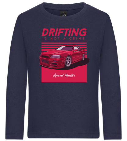 Drifting Not A Crime Design - Premium kids long sleeve t-shirt_FRENCH NAVY_front