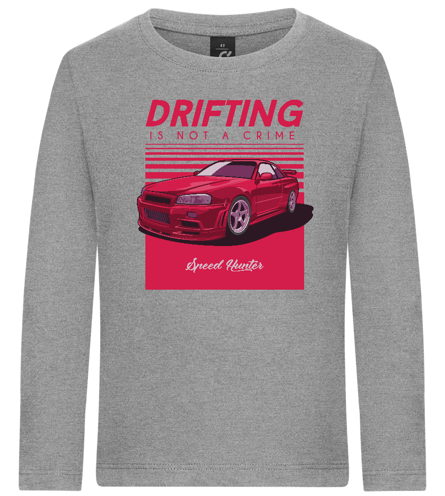 Drifting Not A Crime Design - Premium kids long sleeve t-shirt_ORION GREY_front