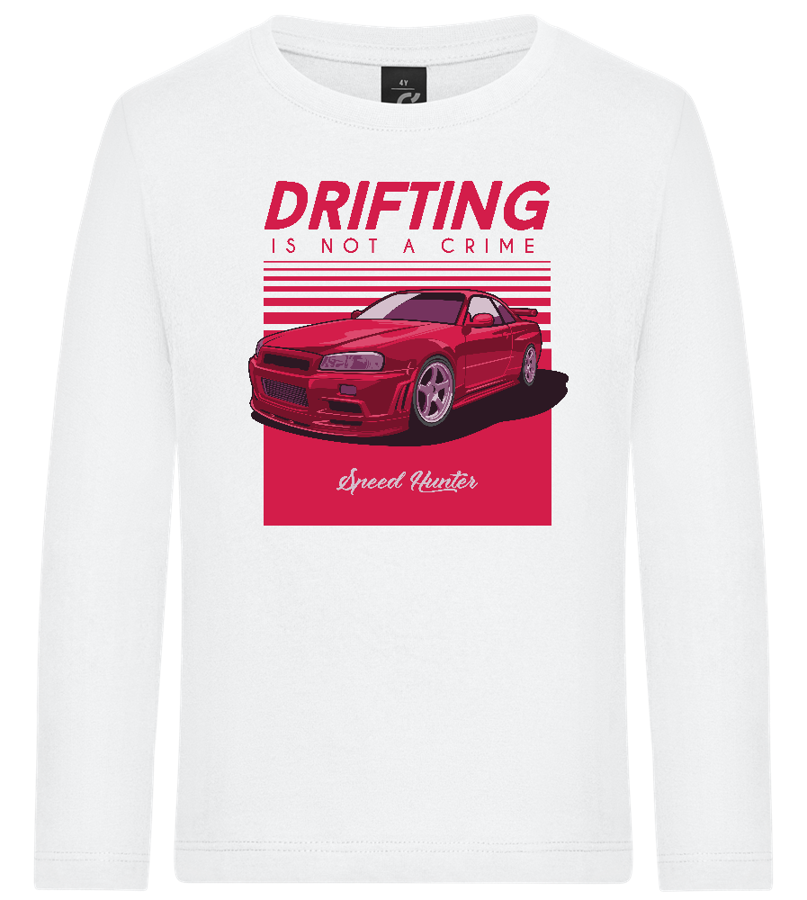 Drifting Not A Crime Design - Premium kids long sleeve t-shirt_WHITE_front