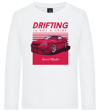 Drifting Not A Crime Design - Premium kids long sleeve t-shirt_WHITE_front