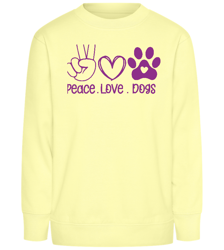 Peace Love Dogs Design - Comfort Kids Sweater_AMARELO CLARO_front