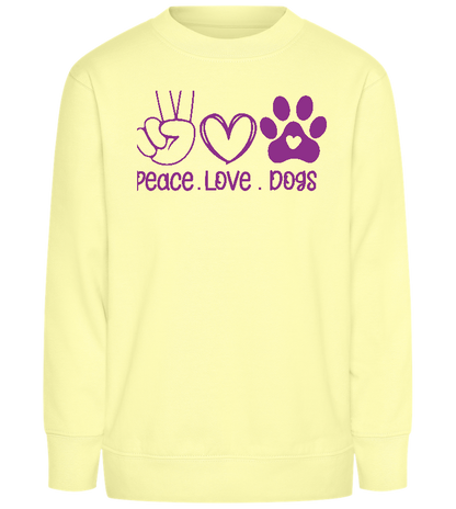 Peace Love Dogs Design - Comfort Kids Sweater_AMARELO CLARO_front