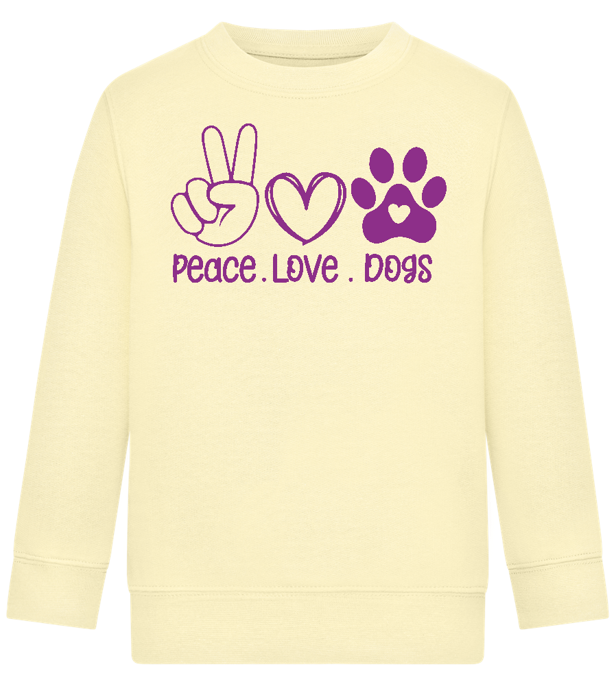Peace Love Dogs Design - Comfort Kids Sweater_AMARELO CLARO_front
