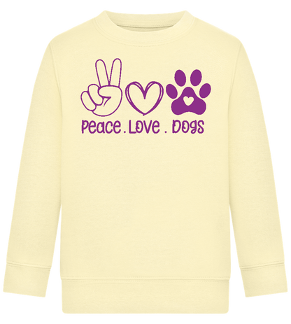 Peace Love Dogs Design - Comfort Kids Sweater_AMARELO CLARO_front