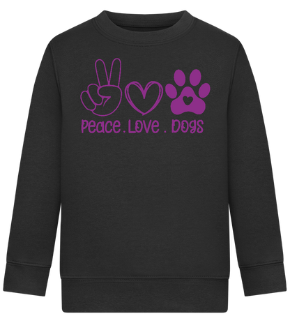 Peace Love Dogs Design - Comfort Kids Sweater_BLACK_front