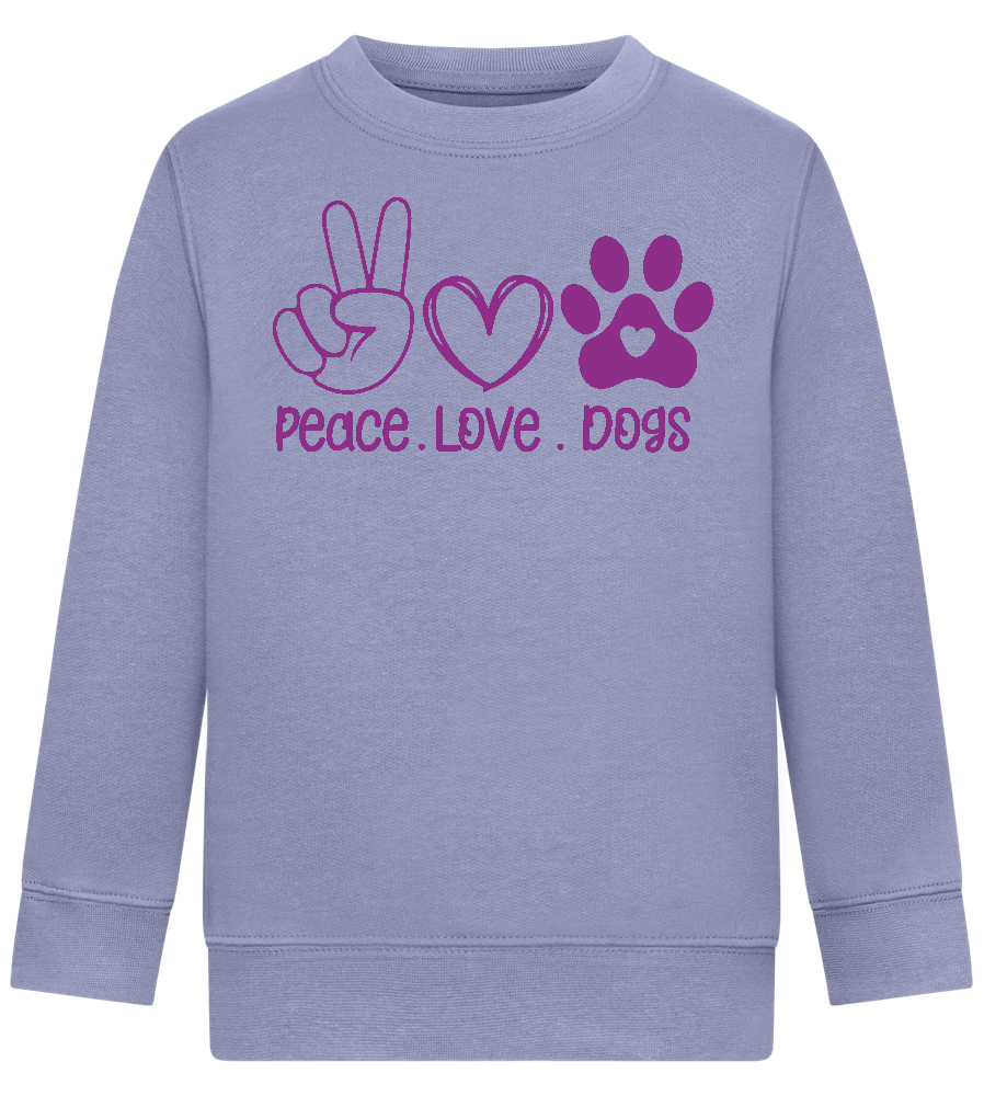 Peace Love Dogs Design - Comfort Kids Sweater_BLUE_front