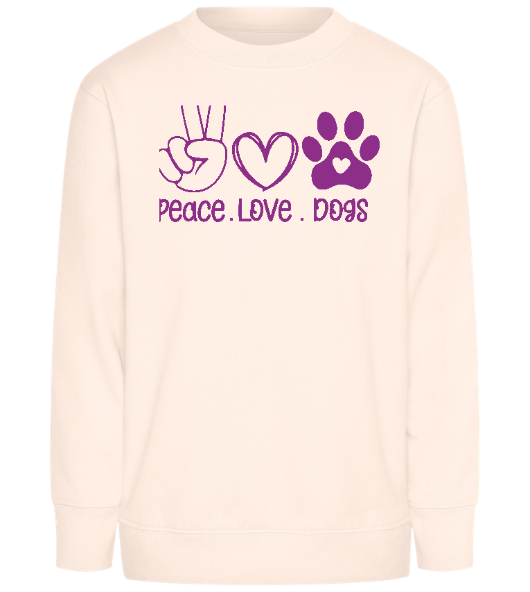 Peace Love Dogs Design - Comfort Kids Sweater_LIGHT PEACH ROSE_front