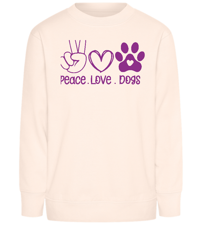 Peace Love Dogs Design - Comfort Kids Sweater_LIGHT PEACH ROSE_front