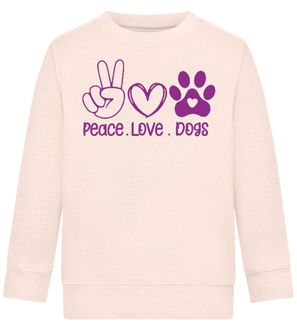 Peace Love Dogs Design - Comfort Kids Sweater_LIGHT PEACH ROSE_front