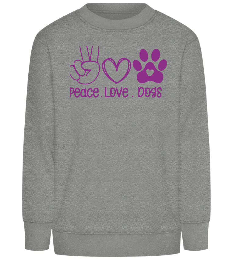 Peace Love Dogs Design - Comfort Kids Sweater_ORION GREY II_front