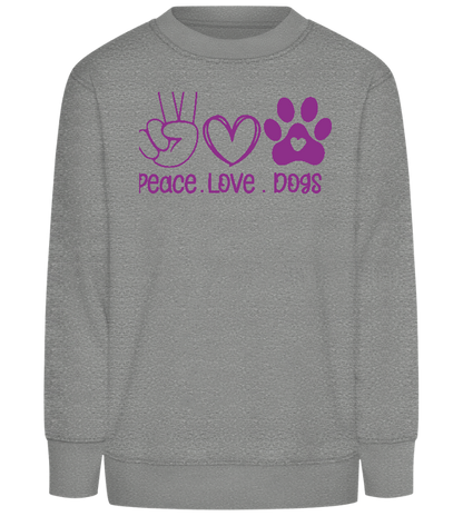 Peace Love Dogs Design - Comfort Kids Sweater_ORION GREY II_front