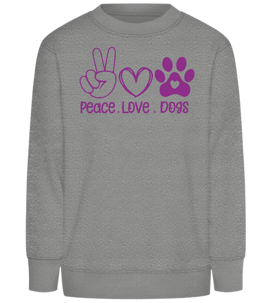 Peace Love Dogs Design - Comfort Kids Sweater_ORION GREY II_front