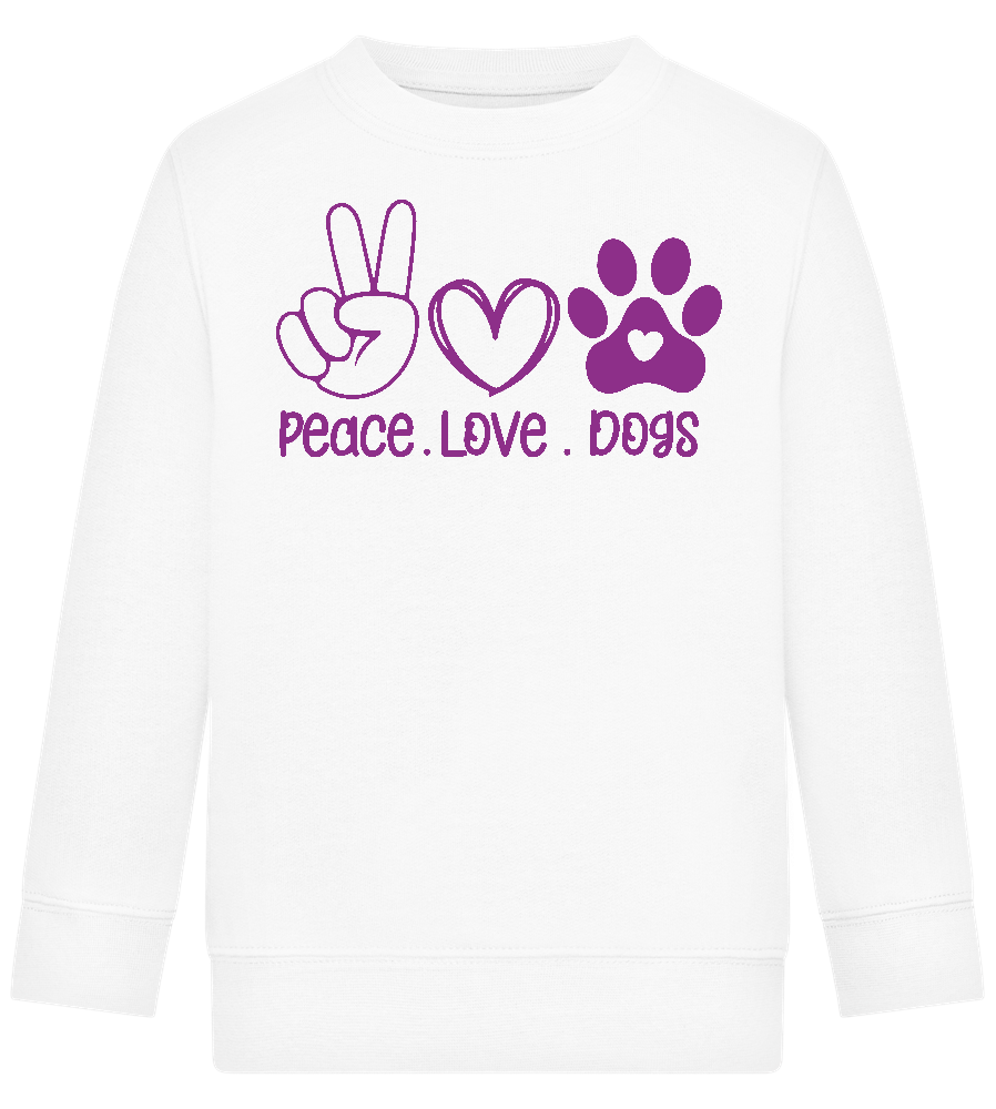 Peace Love Dogs Design - Comfort Kids Sweater_WHITE_front