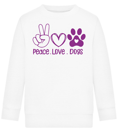 Peace Love Dogs Design - Comfort Kids Sweater_WHITE_front