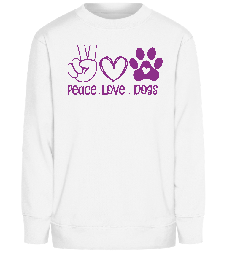 Peace Love Dogs Design - Comfort Kids Sweater_WHITE_front