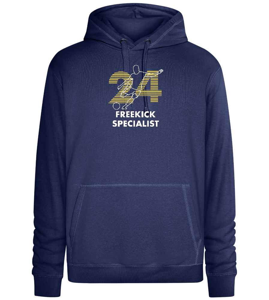 Freekick Specialist Design - Premium unisex hoodie_DENIM CHINA_front