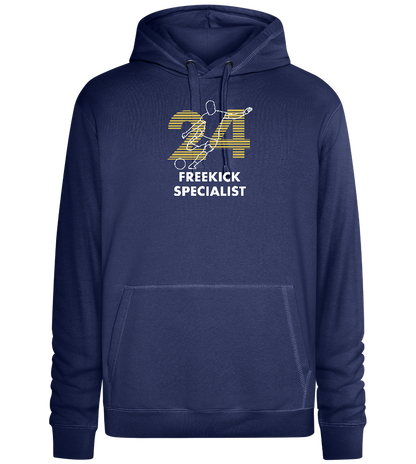 Freekick Specialist Design - Premium unisex hoodie_DENIM CHINA_front