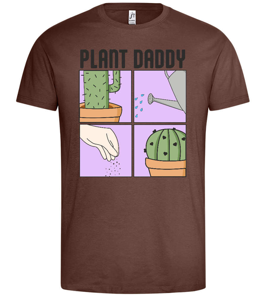 Plant Daddy Design - Premium men's t-shirt_CHOCOLATE_front