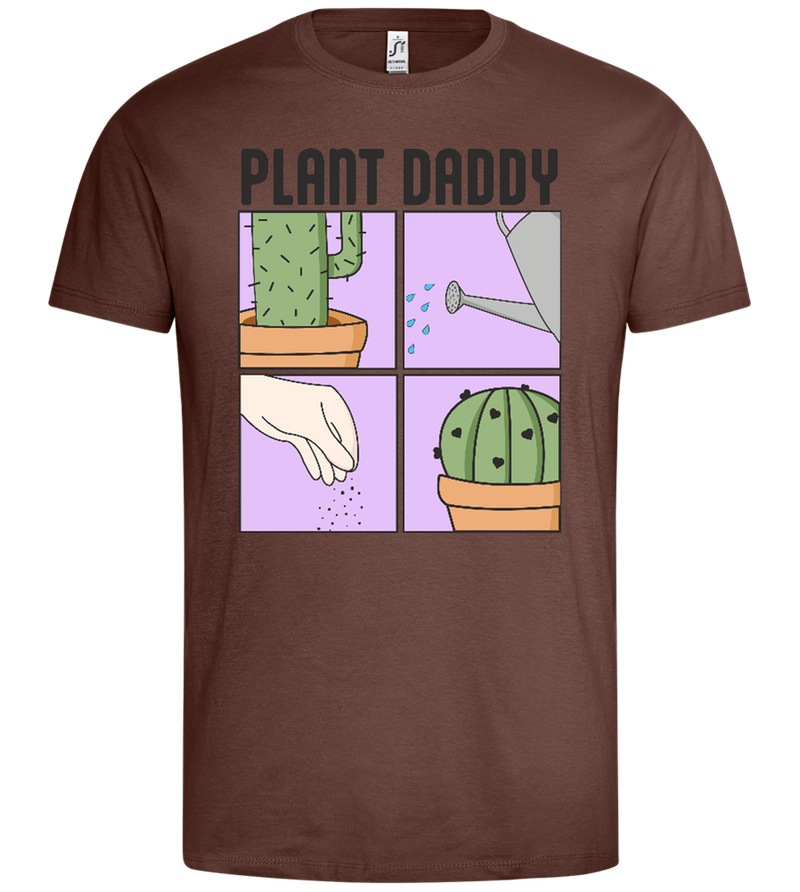 Plant Daddy Design - Premium men's t-shirt_CHOCOLATE_front