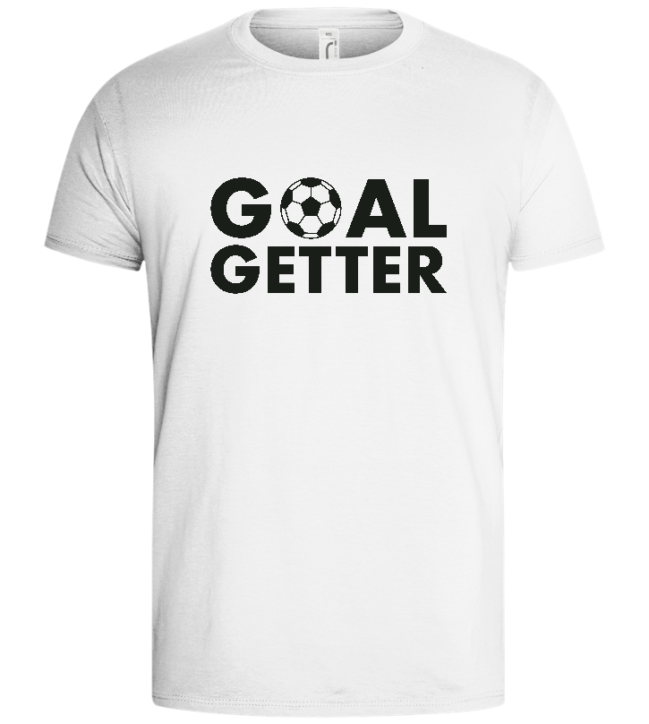 Goal Getter Design - Basic men's t-shirt_WHITE_front