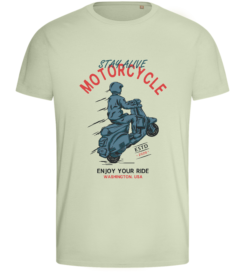 Stay Alive Motorcycle Design - Basic men's fitted t-shirt_SILESTONE_front