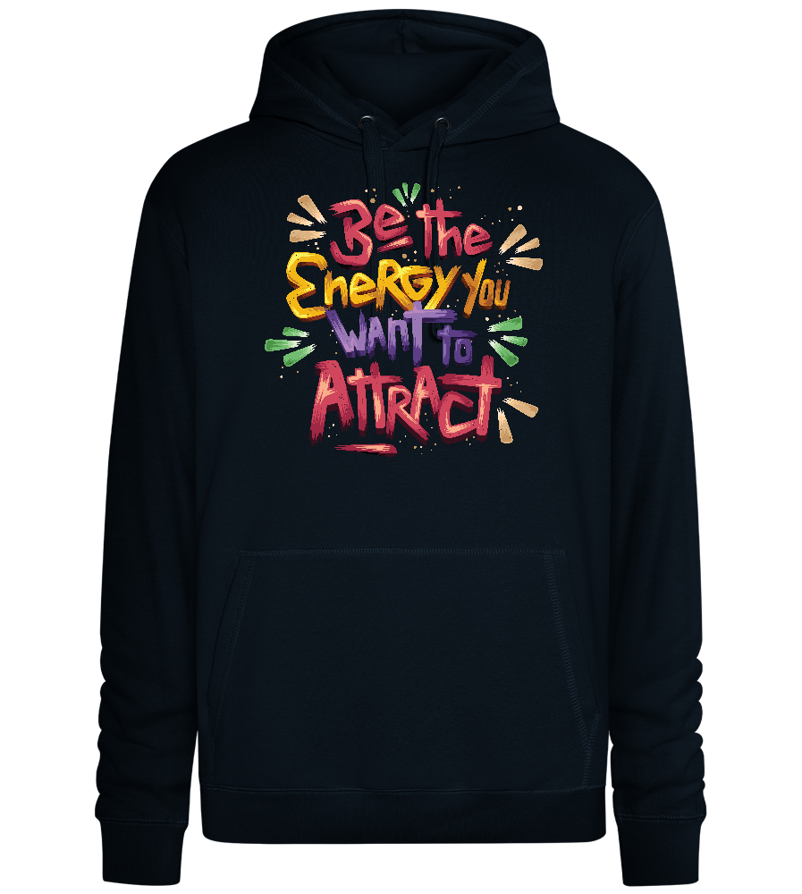 Attract Energy Design - Premium unisex hoodie_BLACK_front