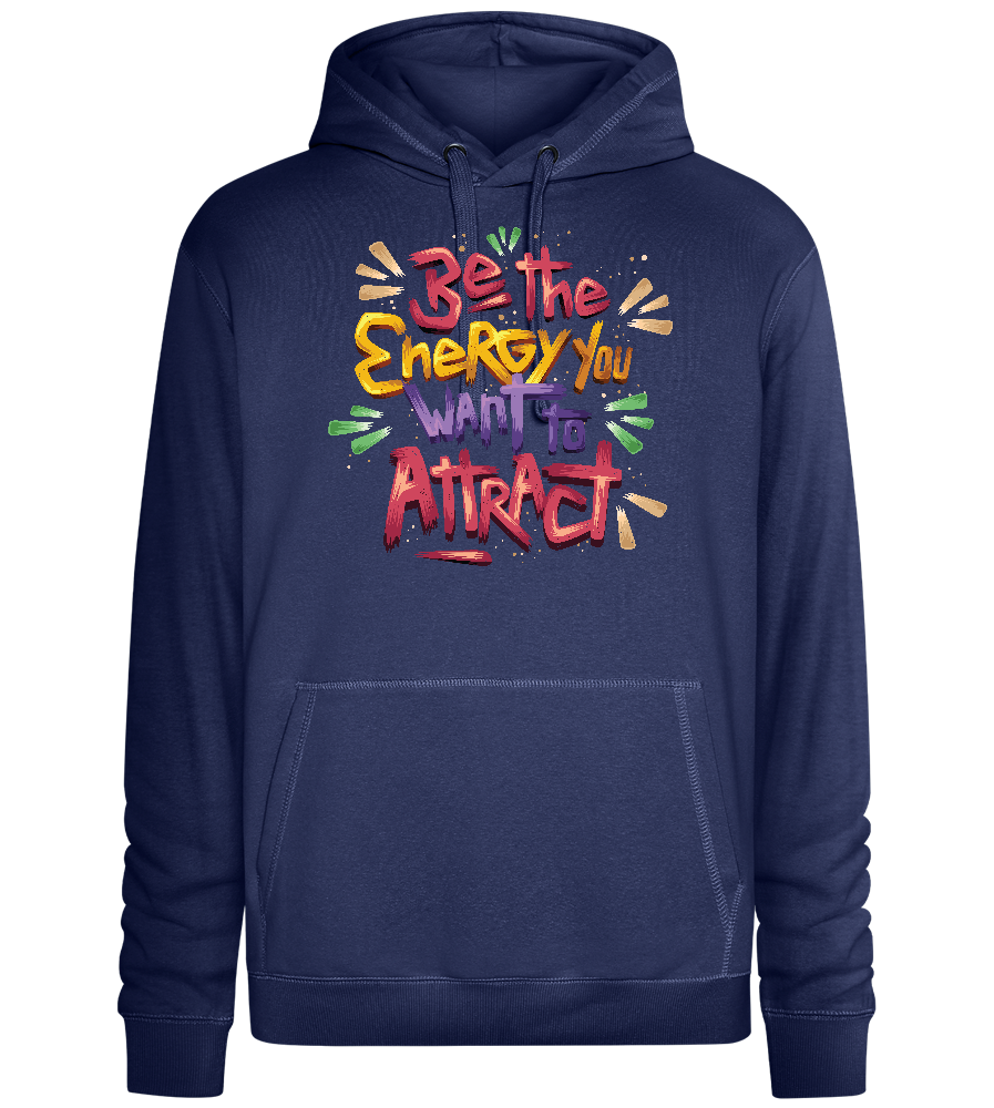 Attract Energy Design - Premium unisex hoodie_DENIM CHINA_front