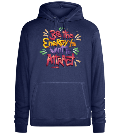 Attract Energy Design - Premium unisex hoodie_DENIM CHINA_front