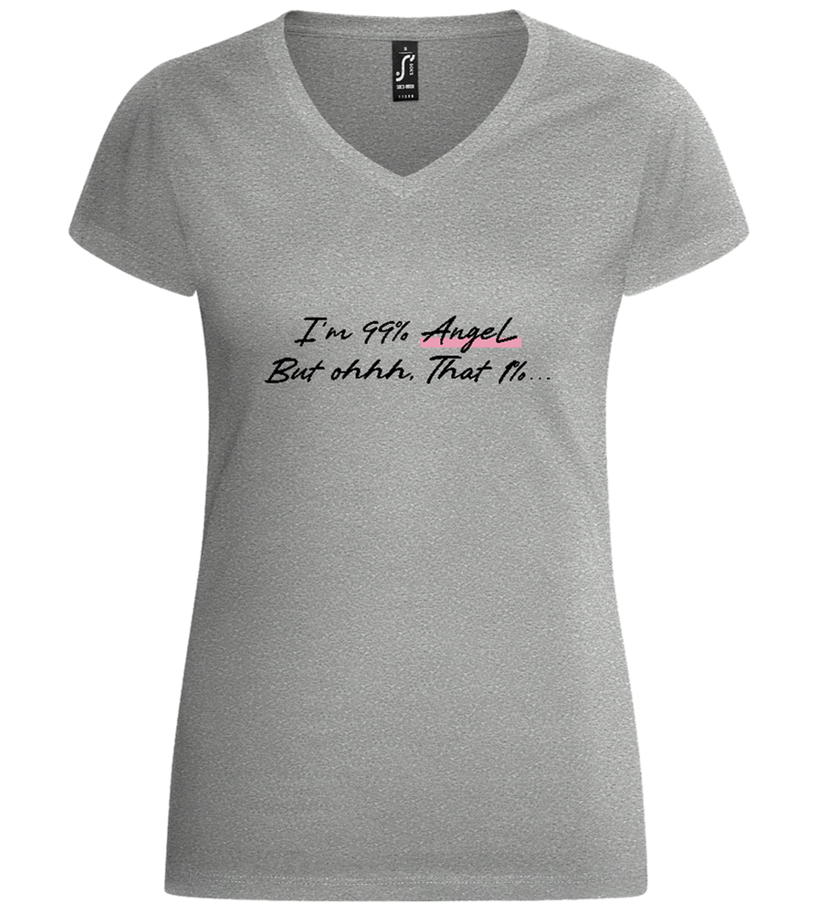 99% Angel Design - Basic women's v-neck t-shirt_ORION GREY_front