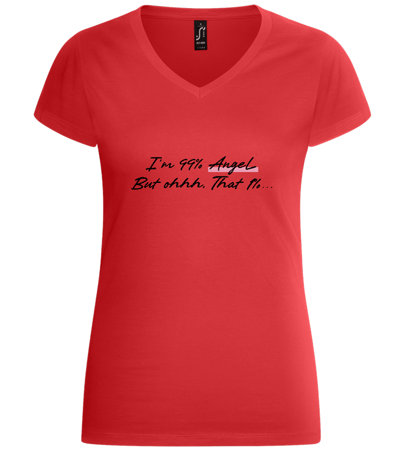 99% Angel Design - Basic women's v-neck t-shirt_RED_front