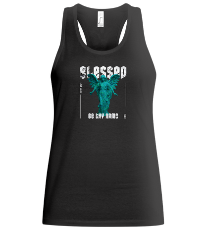 Blessed Angel Design - Basic women's tank top_DEEP BLACK_front