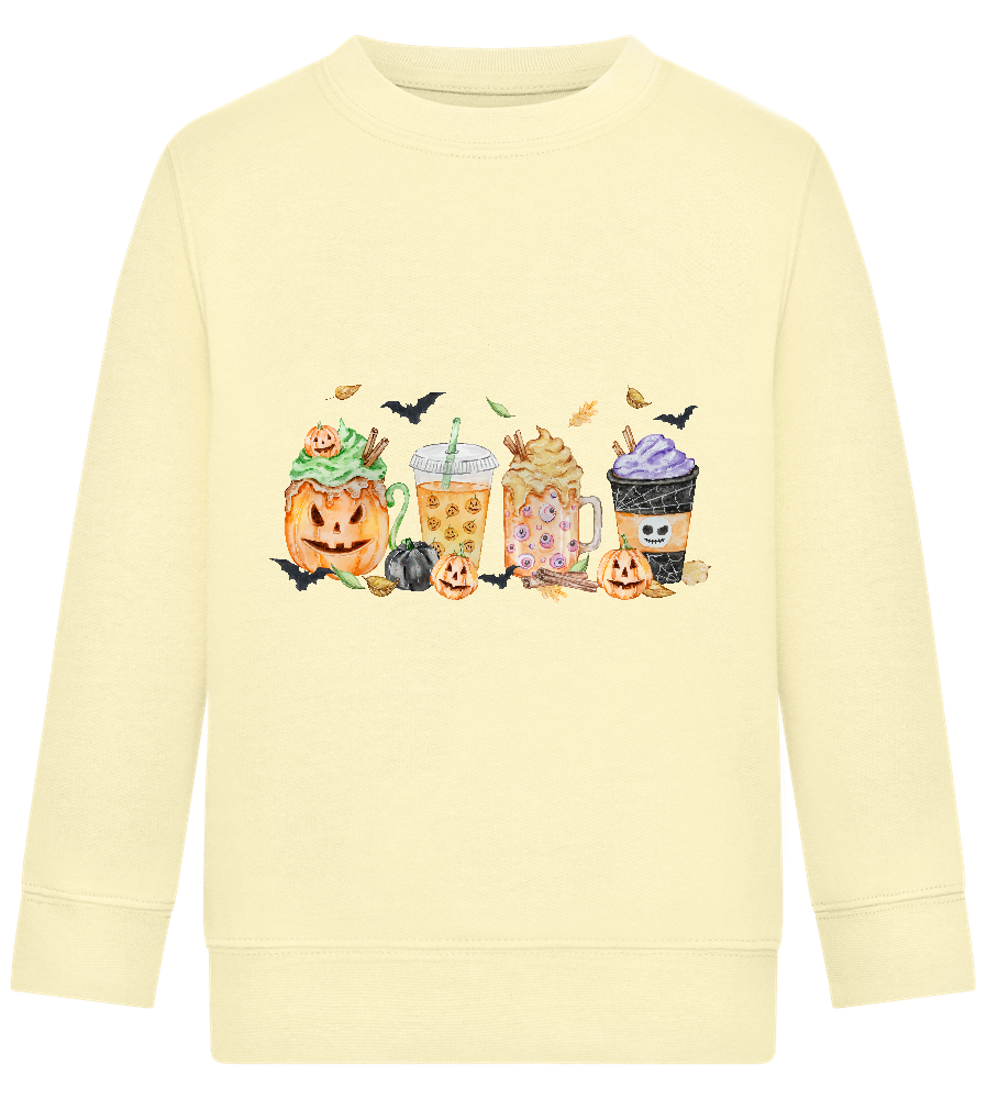 Halloween Drinks Design - Comfort Kids Sweater_AMARELO CLARO_front