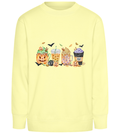 Halloween Drinks Design - Comfort Kids Sweater_AMARELO CLARO_front