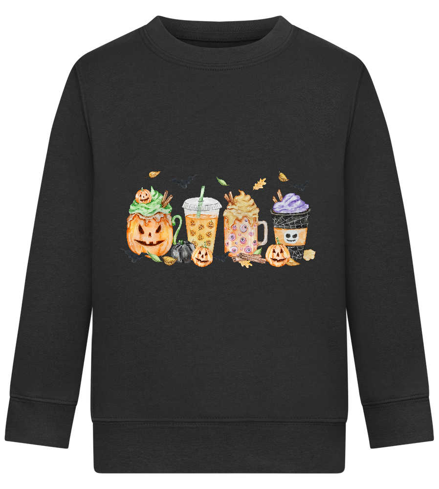 Halloween Drinks Design - Comfort Kids Sweater_BLACK_front