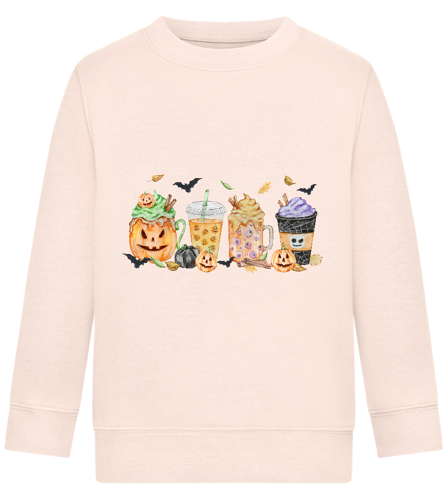 Halloween Drinks Design - Comfort Kids Sweater_LIGHT PEACH ROSE_front