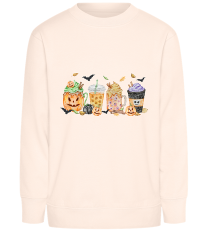 Halloween Drinks Design - Comfort Kids Sweater_LIGHT PEACH ROSE_front