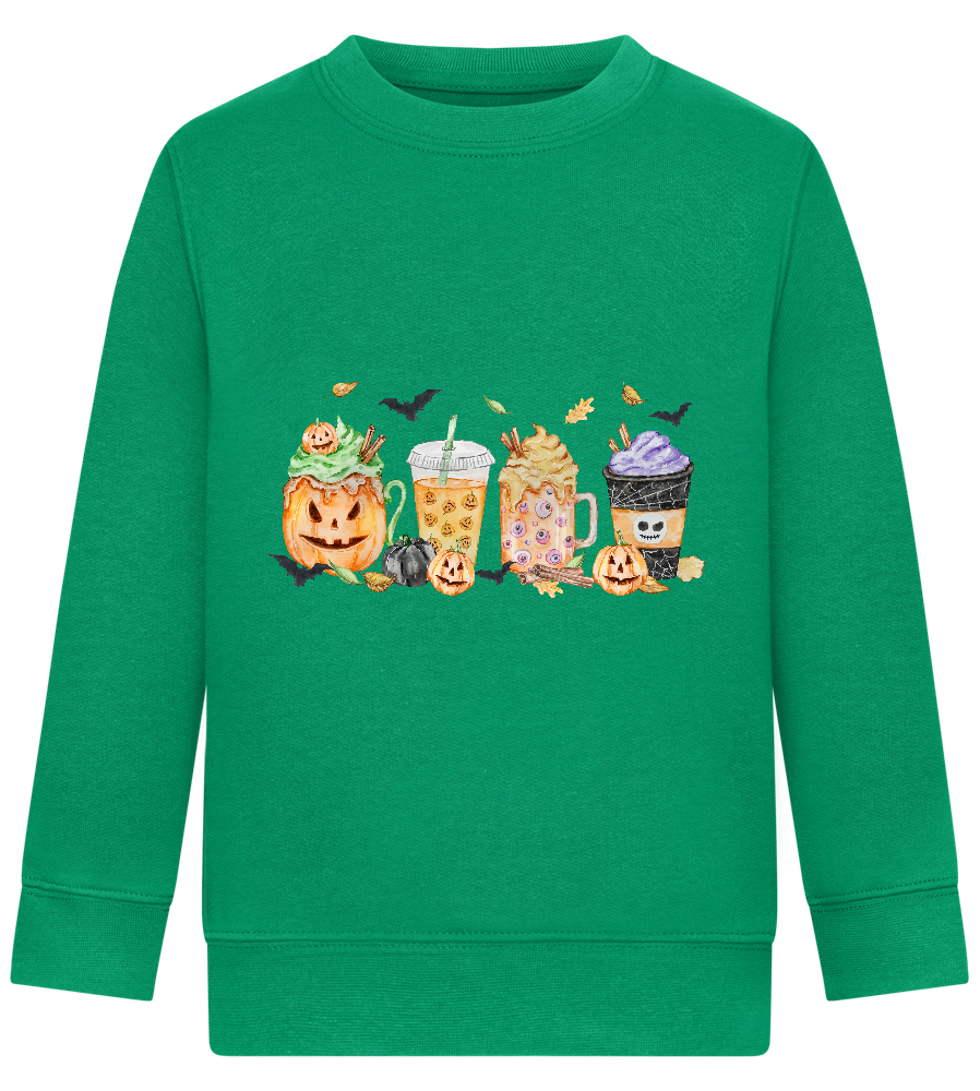 Halloween Drinks Design - Comfort Kids Sweater_MEADOW GREEN_front