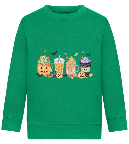 Halloween Drinks Design - Comfort Kids Sweater_MEADOW GREEN_front