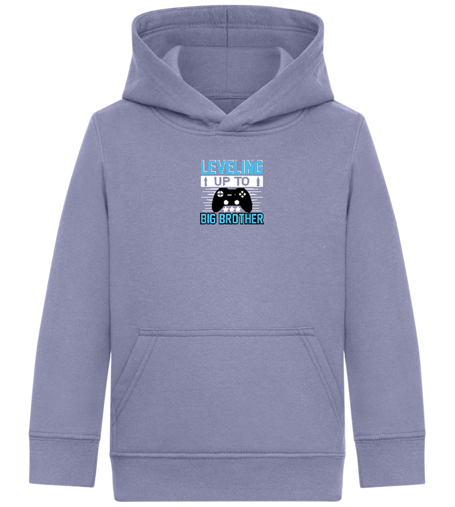 Leveling Up To Big Brother Design - Comfort Kids Hoodie_BLUE_front