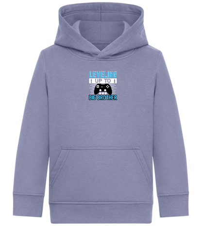 Leveling Up To Big Brother Design - Comfort Kids Hoodie_BLUE_front