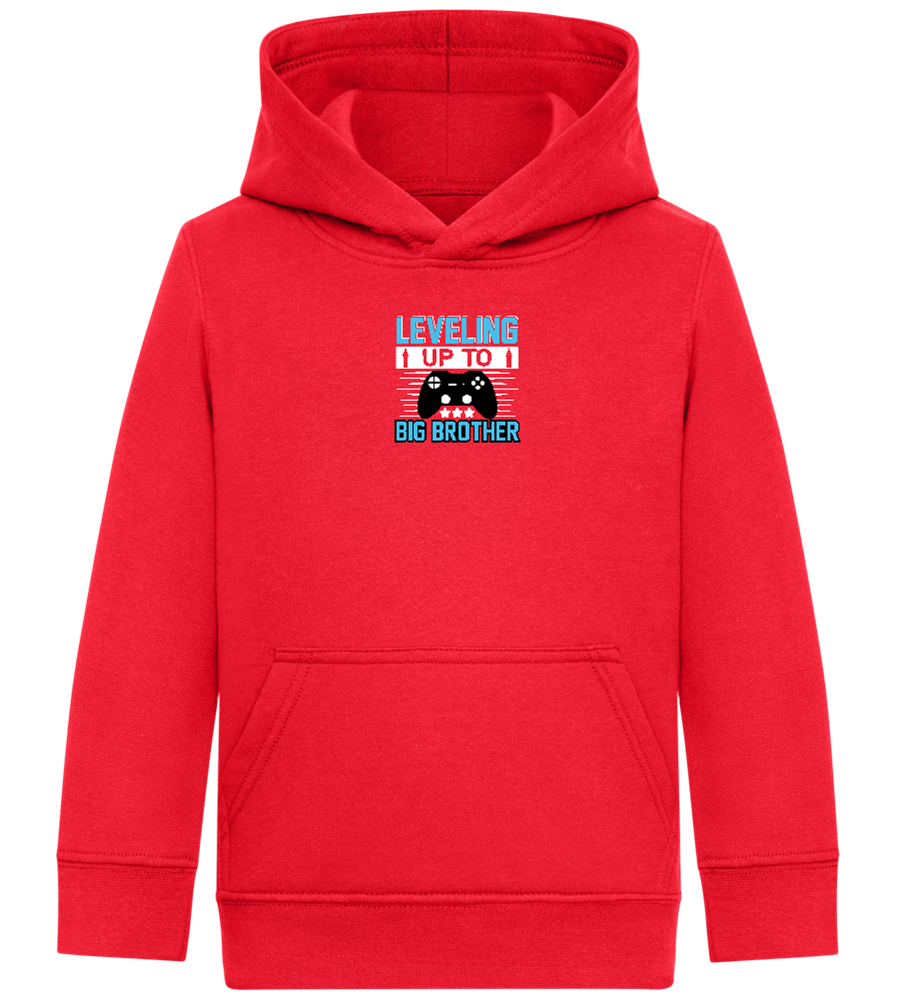 Leveling Up To Big Brother Design - Comfort Kids Hoodie_BRIGHT RED_front