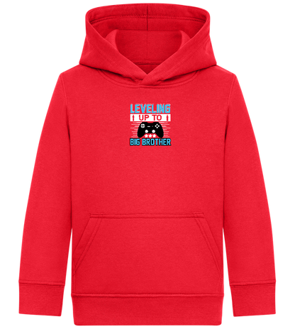 Leveling Up To Big Brother Design - Comfort Kids Hoodie_BRIGHT RED_front