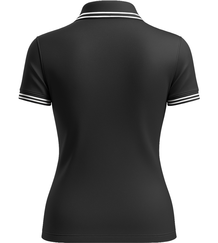 Premium Women´s contrast polo shirt_BLACK WHITE_back