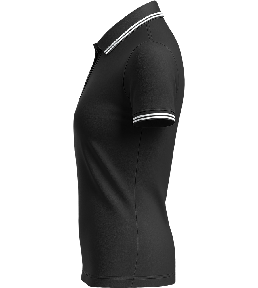 Premium Women´s contrast polo shirt_BLACK WHITE_left